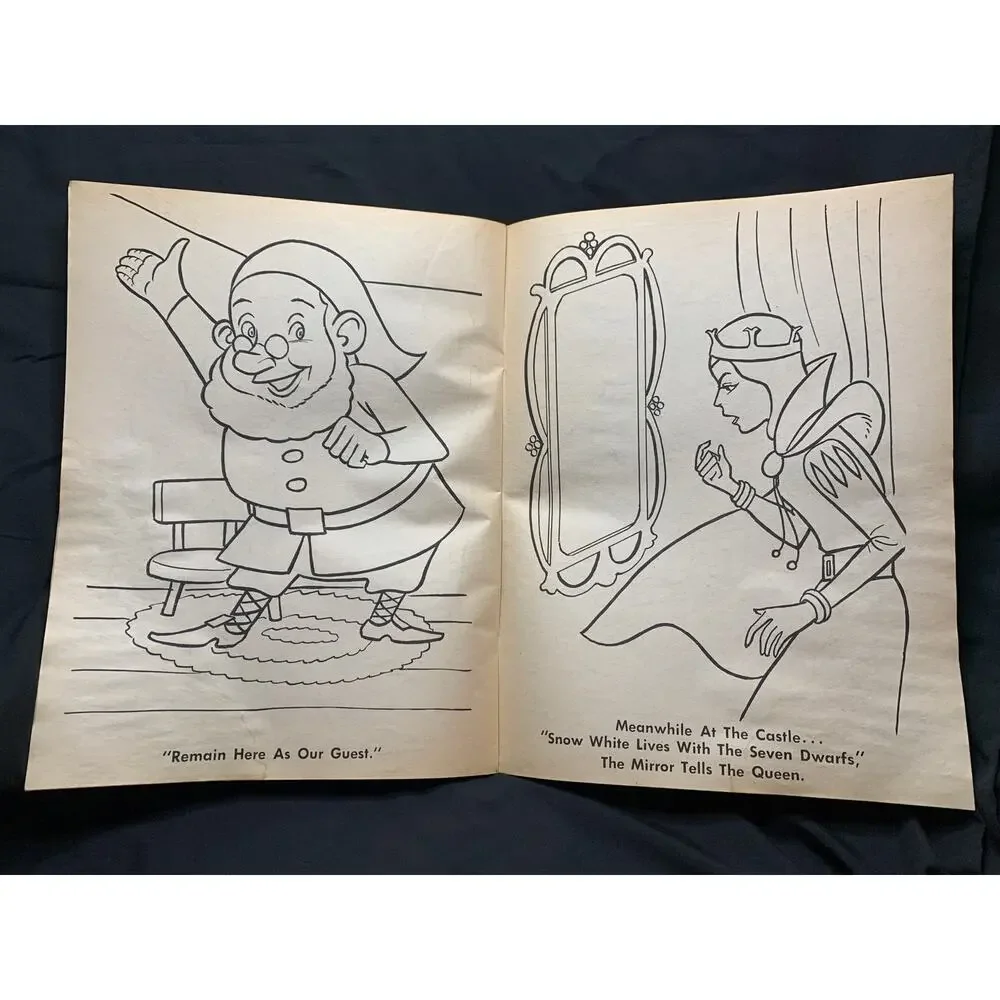 Vintage 1975 Snow White Seven Dwarfs Giant Coloring Book Playmore Unused Rare